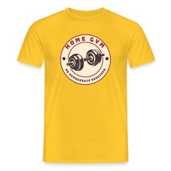 Home Gym No Membership Required T-Shirt - Männer T-Shirt - Gelb - Vorne - AI Model Male 178 dark (178cm)