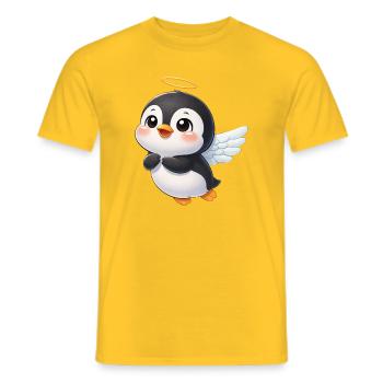 Dessin animé mignon d’ange manchot avec des ailes d’amour - T-shirt homme - jaune - Devant - AI Model Male 178 dark (178cm)