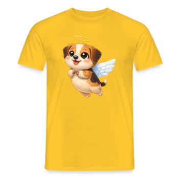 Süßer Beagle Engel mit Flügeln Cartoon Liebhaber - Männer T-Shirt - Gelb - Vorne - AI Model Male 178 dark (178cm)