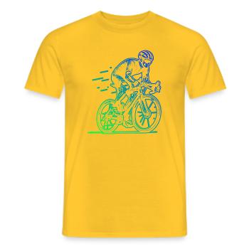 Motif emblématique du vélo de route - T-shirt homme - jaune - Devant - AI Model Male 178 dark (178cm)