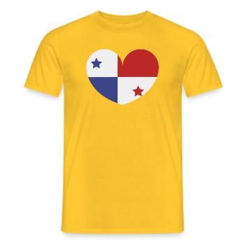 Drapeau du cœur du Panama - T-shirt homme - jaune - Devant - AI Model Male 178 dark (178cm)