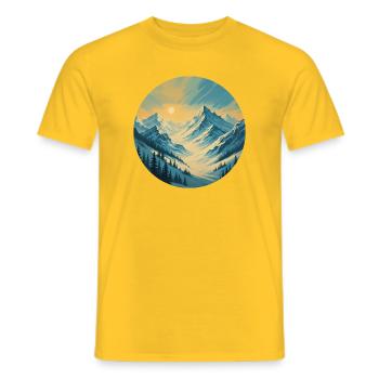 Goldenes Morgenlicht in den Bergen - Männer T-Shirt - Gelb - Vorne - AI Model Male 178 dark (178cm)