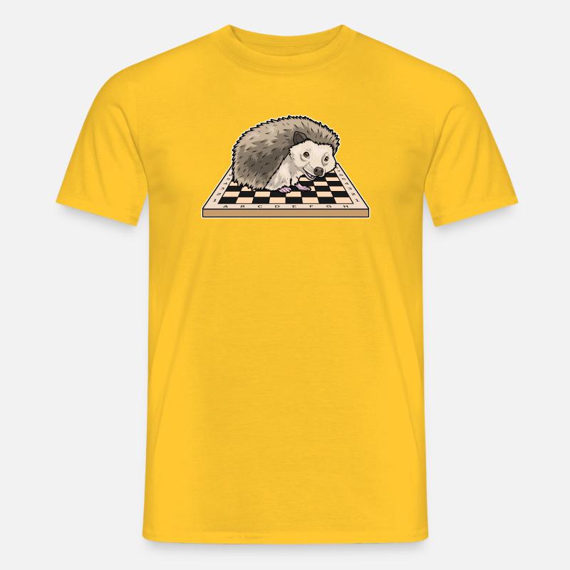 Jeu d’échecs Échiquier Hérisson - T-shirt homme - jaune