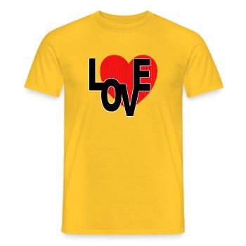 Herz - Männer T-Shirt - Gelb - Vorne - AI Model Male 178 dark (178cm)