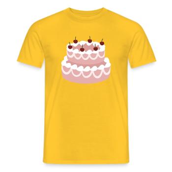 Kirschrosa Schichtkuchen - Männer T-Shirt - Gelb - Vorne - AI Model Male 178 dark (178cm)