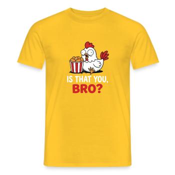 Bist du das, Bruder? Lustiges Chicken-Nugget-Meme - Männer T-Shirt - Gelb - Vorne - AI Model Male 178 dark (178cm)