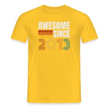 Awesome Since 2013 Retro Vintage Birthday - Men's T-Shirt - yellow - Front - AI Model Male 178 dark (178cm)