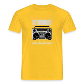 Retro Sound Boombox - Men's T-Shirt - yellow - Front - AI Model Male 178 dark (178cm)