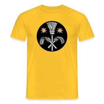 51166_Schornsteinfeger, Kaminkehrer - Männer T-Shirt - Gelb - Vorne - AI Model Male 178 dark (178cm)