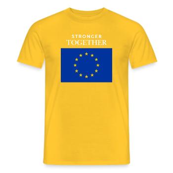Drapeau européen fort ensemble - T-shirt homme - jaune - Devant - AI Model Male 178 dark (178cm)