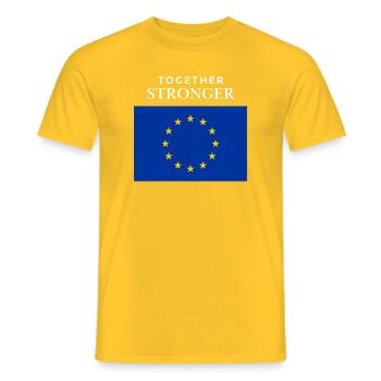 Stronger together EU flag - Men's T-Shirt - yellow - Front - AI Model Male 178 dark (178cm)