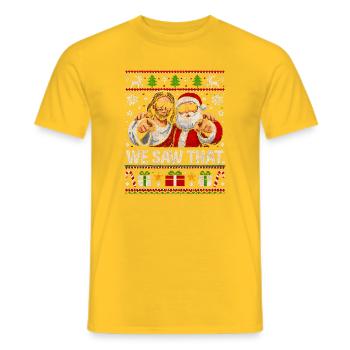 Wir haben gesehen, dass Jesus und der Weihnachtsma - Männer T-Shirt - Gelb - Vorne - AI Model Male 178 dark (178cm)