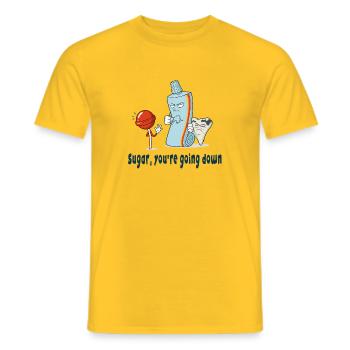 Chérie, tu vas tomber - T-shirt homme - jaune - Devant - AI Model Male 178 dark (178cm)