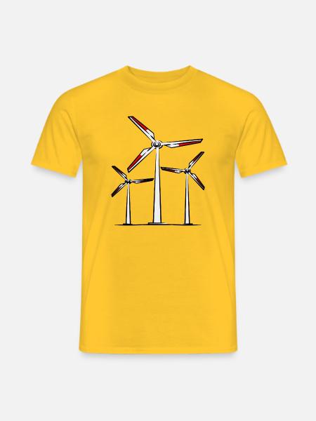 Klimawandel Windrad Windkraft Umweltschutz  - Männer T-Shirt - Gelb