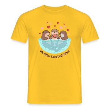 We Otter Love Each Other Wortspiel - Männer T-Shirt - Gelb - Vorne - AI Model Male 178 dark (178cm)