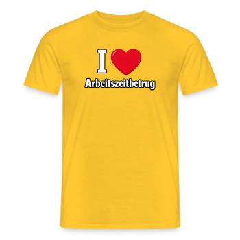 I Love Arbeitszeitbetrug Kein Verbrechen Job Büro - Männer T-Shirt - Gelb - Vorne - AI Model Male 178 dark (178cm)