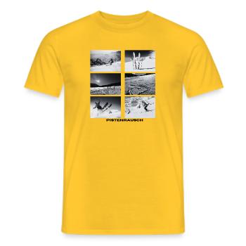 Pistenrausch Collage BW - Männer T-Shirt - Gelb - Vorne - AI Model Male 178 dark (178cm)