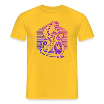 Illustration de vélo de route pour vélo de route - T-shirt homme - jaune - Devant - AI Model Male 178 dark (178cm)
