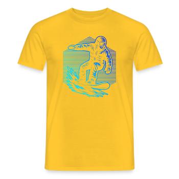 Vintage Snowboard Design für Snowboard - Männer T-Shirt - Gelb - Vorne - AI Model Male 178 dark (178cm)