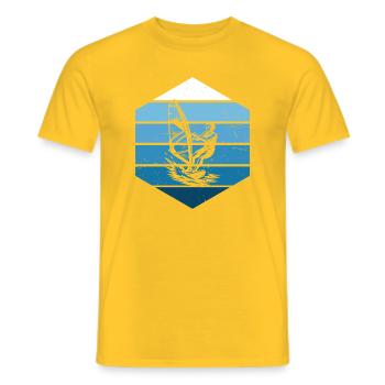 Windsurfing style for every occasion - Men's T-Shirt - yellow - Front - AI Model Male 178 dark (178cm)