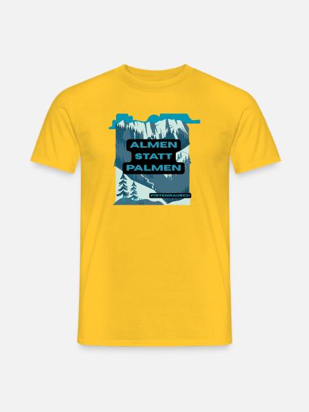 Almen statt Palmen – Berglandschaft - Männer T-Shirt - Gelb