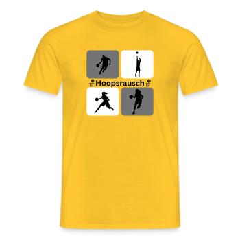 Basketball Silhouettes Dynamics - Men's T-Shirt - yellow - Front - AI Model Male 178 dark (178cm)