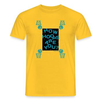 How Hops Are You – Basketball Wortwitz - Männer T-Shirt - Gelb - Vorne - AI Model Male 178 dark (178cm)