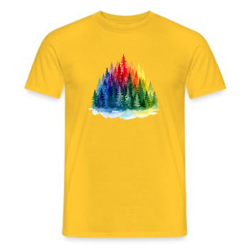 Regenbogenwald Silhouette Rainbow forest - Männer T-Shirt - Gelb - Vorne - AI Model Male 178 dark (178cm)