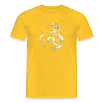 Cowboy raton laveur avec un cigare - T-shirt homme - jaune - Devant - AI Model Male 178 dark (178cm)