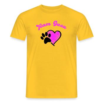 Équipe Promenade de Chiens Amour du Cœur - T-shirt homme - jaune - Devant - AI Model Male 178 dark (178cm)