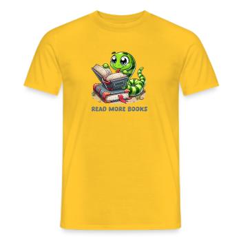 Snake Books Comic - Men's T-Shirt - yellow - Front - AI Model Male 178 dark (178cm)