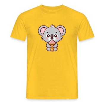 Koala gourmand à la glace pastel - Men's T-Shirt - yellow - Front - AI Model Male 178 dark (178cm)