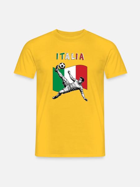 Football Italie Calcio Flag Coup de pied aérien - T-shirt homme - jaune