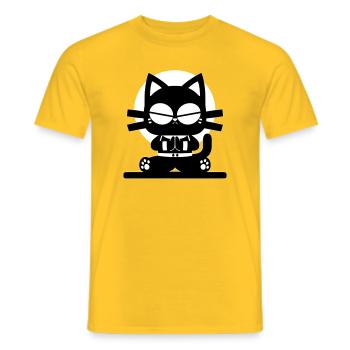 Zen Katze Meditation Minimal Design - Männer T-Shirt - Gelb - Vorne - AI Model Male 178 dark (178cm)