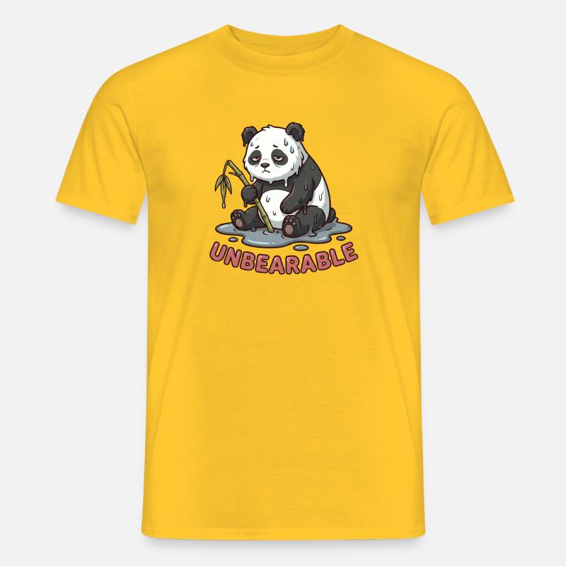 Das Leben ist unerträglich – Lustiges Panda-Meme - Männer T-Shirt - Gelb