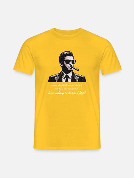 Noir gangsters with cigars: Who decides? - Men's T-Shirt - yellow