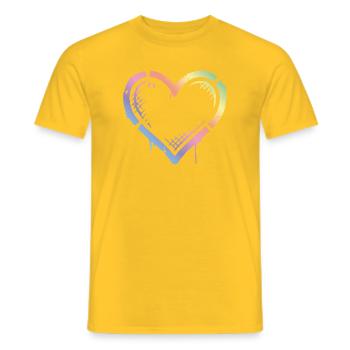 Herz Bunt Vintage - Männer T-Shirt - Gelb - Vorne - AI Model Male 178 dark (178cm)