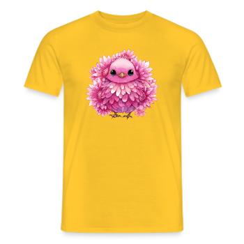 Pink Flower Chicks - Men's T-Shirt - yellow - Front - AI Model Male 178 dark (178cm)