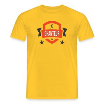 Sänger – Musik, Bühne, Leidenschaft, Stimme, Performance - Männer T-Shirt - Gelb - Vorne - AI Model Male 178 dark (178cm)