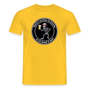 Skelett mit Bier Prost - Männer T-Shirt - Gelb - Vorne - AI Model Male 178 dark (178cm)