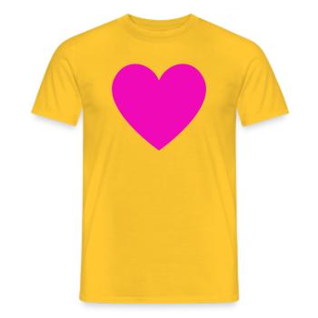Herz - Männer T-Shirt - Gelb - Vorne - AI Model Male 178 dark (178cm)