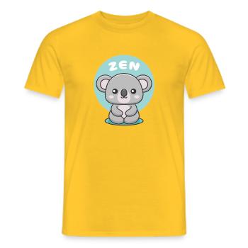 Koala Zen Douceur Méditative - T-shirt homme - jaune - Devant - AI Model Male 178 dark (178cm)