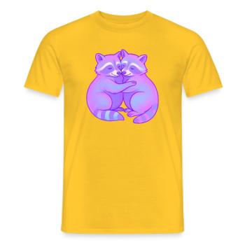 Neon Cuddly Raccoons Duo - Men's T-Shirt - yellow - Front - AI Model Male 178 dark (178cm)