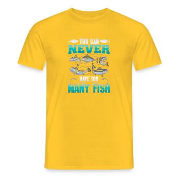 Angler Geschenk Lustig Angeln Fischer Fischen - Männer T-Shirt - Gelb - Vorne - AI Model Male 178 dark (178cm)