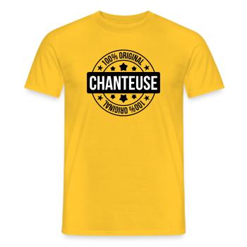 Chanteuse - Chanter - Chanson - T-shirt homme - jaune - Devant - AI Model Male 178 dark (178cm)