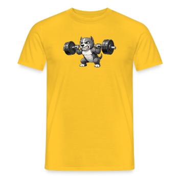 Pitbull Gewichtheber Bodybuilder Powerlifting Gym - Männer T-Shirt - Gelb - Vorne - AI Model Male 178 dark (178cm)