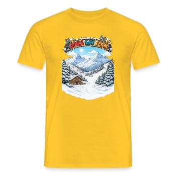 Après Ski Team Bergpanorama - Männer T-Shirt - Gelb - Vorne - AI Model Male 178 dark (178cm)