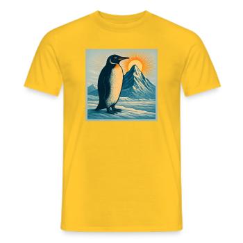 Penguin Sonnenaufgang über Eisbergen - Männer T-Shirt - Gelb - Vorne - AI Model Male 178 dark (178cm)