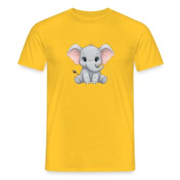 Dessin animé câlin bébé éléphant - T-shirt homme - jaune - Devant - AI Model Male 178 dark (178cm)