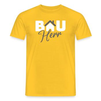 BauHaus Icon Emblem - Männer T-Shirt - Gelb - Vorne - AI Model Male 178 dark (178cm)